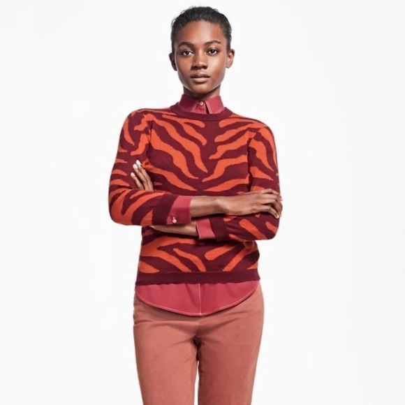 Brooks Brothers Zebra Stripe Sweater M NWT $328 - Picture 1 of 7